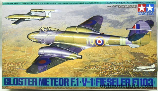 Tamiya 1/48 Glostor Meteor F.1 With V-1 Fieseler Fi-103, 61065-3000 plastic model kit